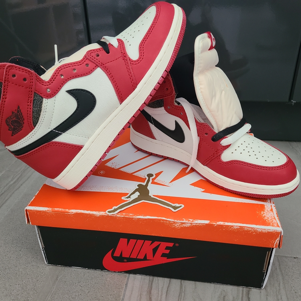 Nike Red and White Sneakers with Black Accents